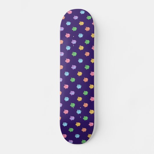 Pastellschwein-Muster Skateboard (Vorderseite)
