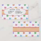 Pastellschwein-Muster Visitenkarte (Vorne/Hinten)