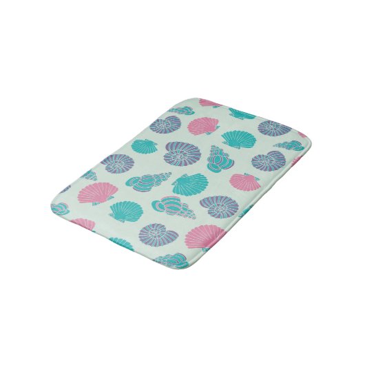 Pastellseashell-Muster 1 Badematte (Schrägansicht)