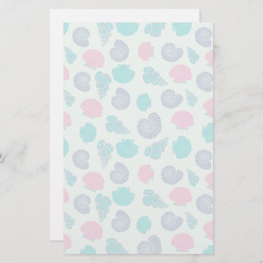 Pastellseashell-Muster 1 Briefpapier (Vorne/Hinten)