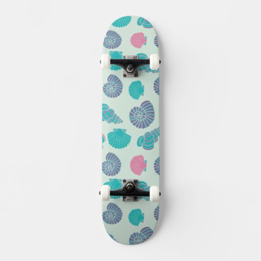 Pastellseashell-Muster 1 Skateboard (Vorderseite)