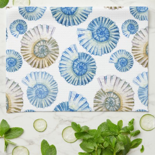 Pastellseashell-Muster 2 Küchentuch (Gefaltet)