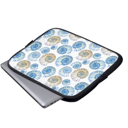 Pastellseashell-Muster 2 Laptopschutzhülle (Vorne Knopf)