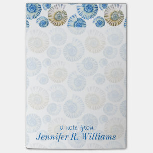 Pastellseashell-Muster   addieren Ihren Namen Post-it Klebezettel