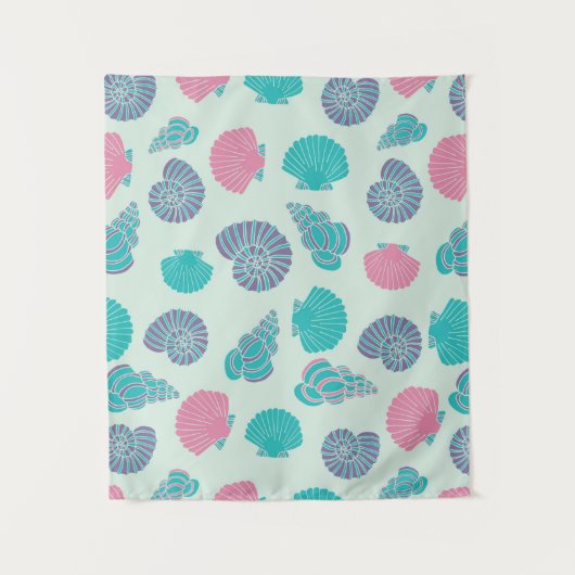 Pastellseashell-Muster Wandteppich (Vorderseite)