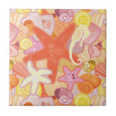 Pastellseegeschöpf-Muster Fliese (Vorderseite)