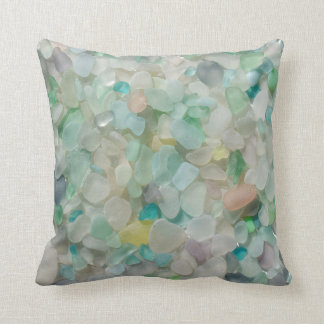 PastellseeglasstrandglasFotoquadrat Kissen