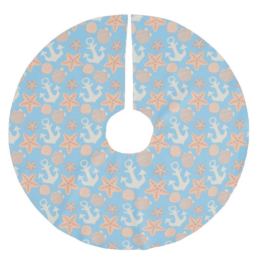 Pastellseemuster Polyester Weihnachtsbaumdecke (Vorderseite)