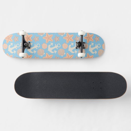 Pastellseemuster Skateboard (Horizontal)