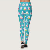 PastellSegelboot-Muster Leggings (Rückseite)