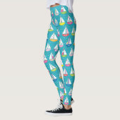 PastellSegelboot-Muster Leggings (Links)
