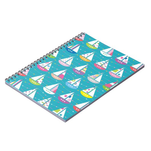 PastellSegelboot-Muster Notizblock (Linke Seite)