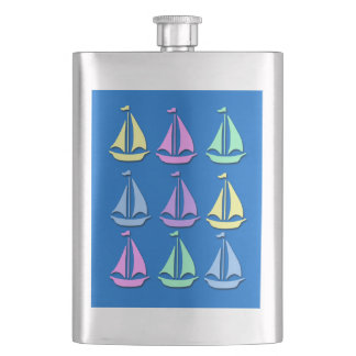 PastellSegelboot-Muster-Prämien-Flasche Flachmann