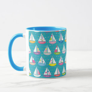 PastellSegelboot-Muster Tasse