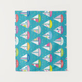 PastellSegelboot-Muster Wandteppich (Vorderseite)