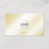 Pastellseidengoldene Dekoration mit Logos und Foto Visitenkarte (Vorderseite)