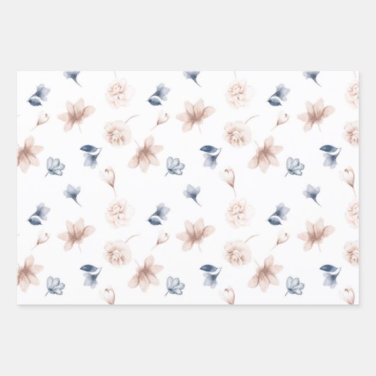 Pastellseife Petals Rosa Blau Geschenkpapier Set (Vorderseite 3)