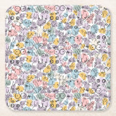 Pastellspass Rechteckiger Pappuntersetzer (Vorderseite)