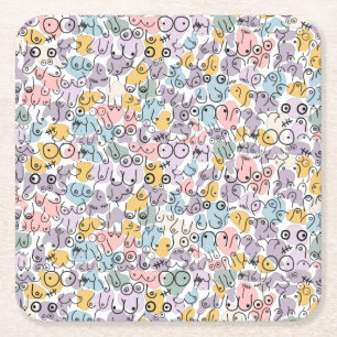 Pastellspass Rechteckiger Pappuntersetzer