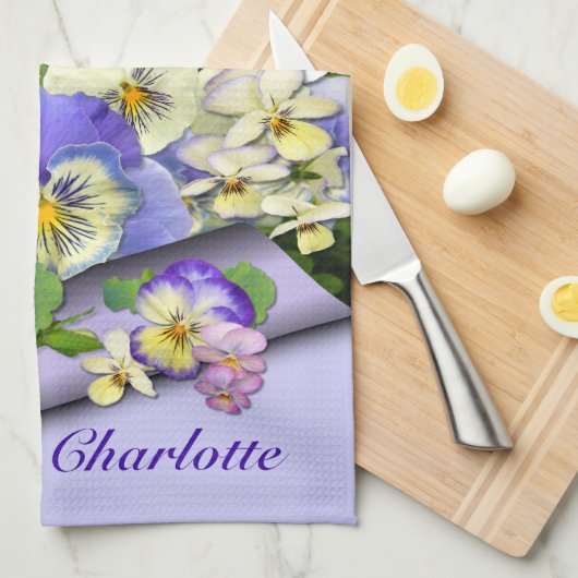 PastellStiefmütterchen ~ Küchen-Tuch Geschirrtuch (Viertel Falte)