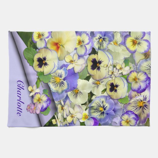 PastellStiefmütterchen ~ Küchen-Tuch Geschirrtuch (Horizontal)