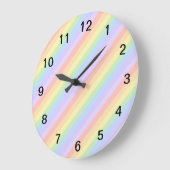 Pastellstreifen aus Regenbogen. Große Wanduhr (Winkel)