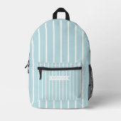 Pastellstreifen Blau Weiß Bedruckter Rucksack (Vorderseite)