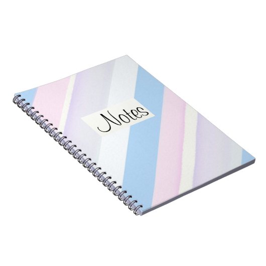 Pastellstreifen blau, weiß und rosa notizblock (Rechte Seite)