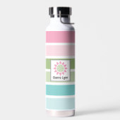 Pastellstreifen Blumenmonogramm Trinkflasche (Links)