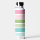Pastellstreifen Blumenmonogramm Trinkflasche (Rechts)