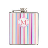 Pastellstreifen Flachmann (Vorderseite)