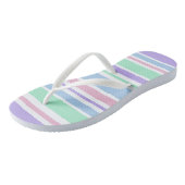 Pastellstreifen Flip Flops Badesandalen (Schrägansicht)
