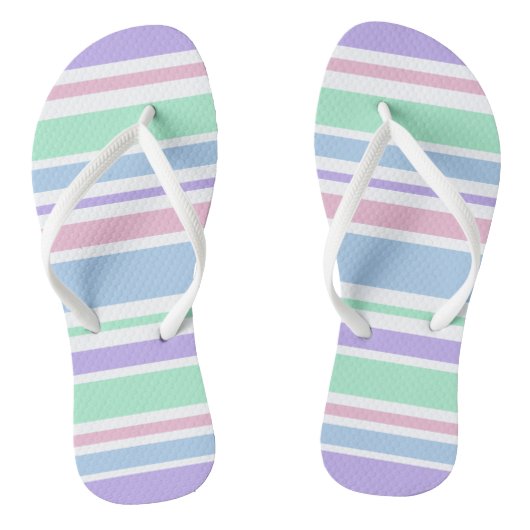 Pastellstreifen Flip Flops Badesandalen (Fußbett)