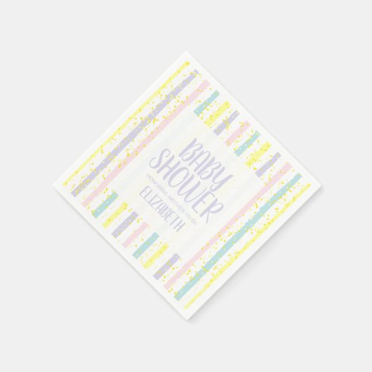 Pastellstreifen Geschlechtsneutrale Babydusche Serviette (Ecke)