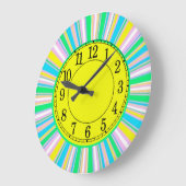 Pastellstreifen Große Wanduhr (Winkel)