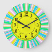 Pastellstreifen Große Wanduhr (Vorderseite)