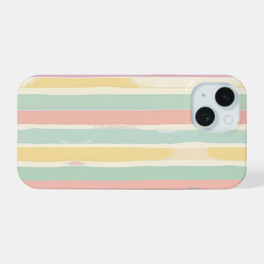 Pastellstreifen Harmonie iPhone 15 Hülle (Rückseite (Horizontal))