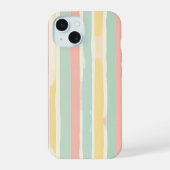 Pastellstreifen Harmonie iPhone 15 Hülle (Rückseite)
