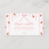 Pastellstreifen Himbeer-Baby-Shower-Windeln-Raffle Begleitkarte (Vorderseite)