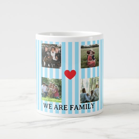 Pastellstreifen Jumbo-Tasse (Vorderseite)