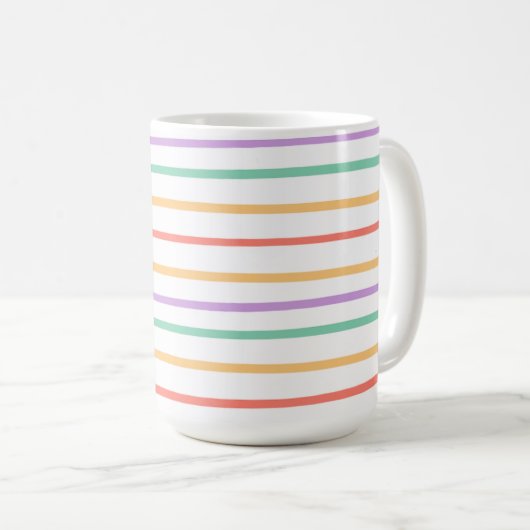 Pastellstreifen. Kaffeetasse (VorderseiteRechts)