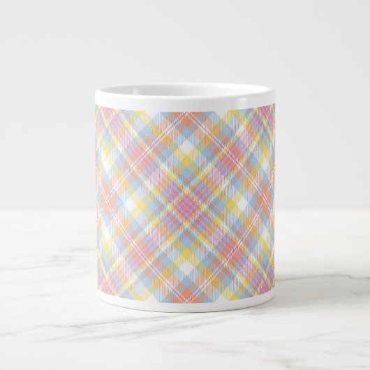 Pastellstreifen kariert Jumbo-Tasse (Vorderseite)