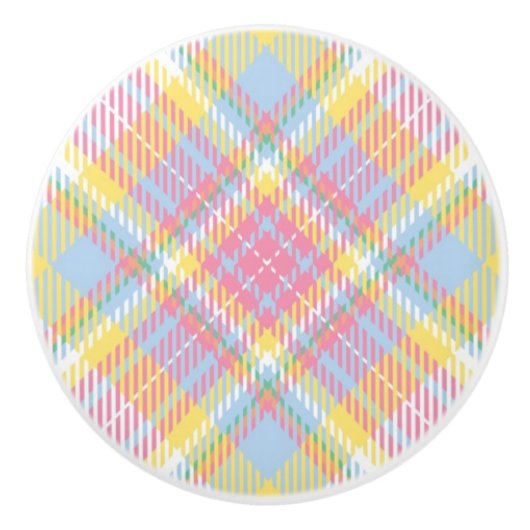 Pastellstreifen kariert keramikknauf (Vorderseite)