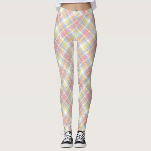 Pastellstreifen kariert leggings (Vorderseite)