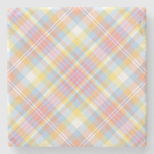 Pastellstreifen kariert steinuntersetzer (Vorderseite)