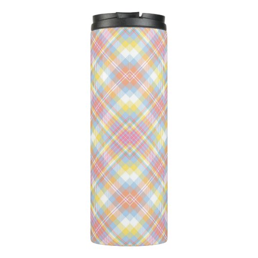 Pastellstreifen kariert thermosbecher (Rückseite)