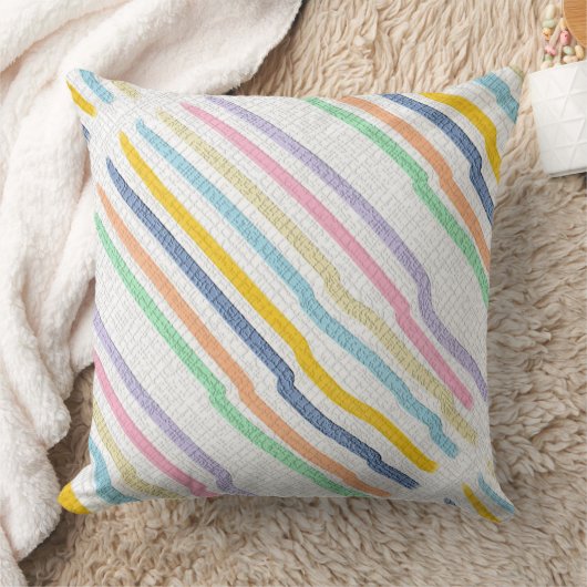 Pastellstreifen Kissen (Decke)