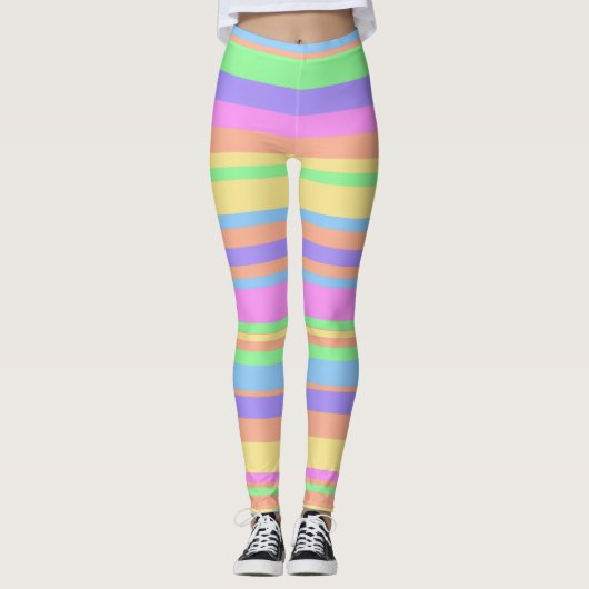 Pastellstreifen Leggings (Vorderseite)