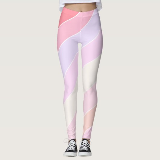 Pastellstreifen Leggings (Vorderseite)