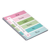 Pastellstreifen Mit Monogramm zurück zur Schule Notizblock (Rechte Seite)
